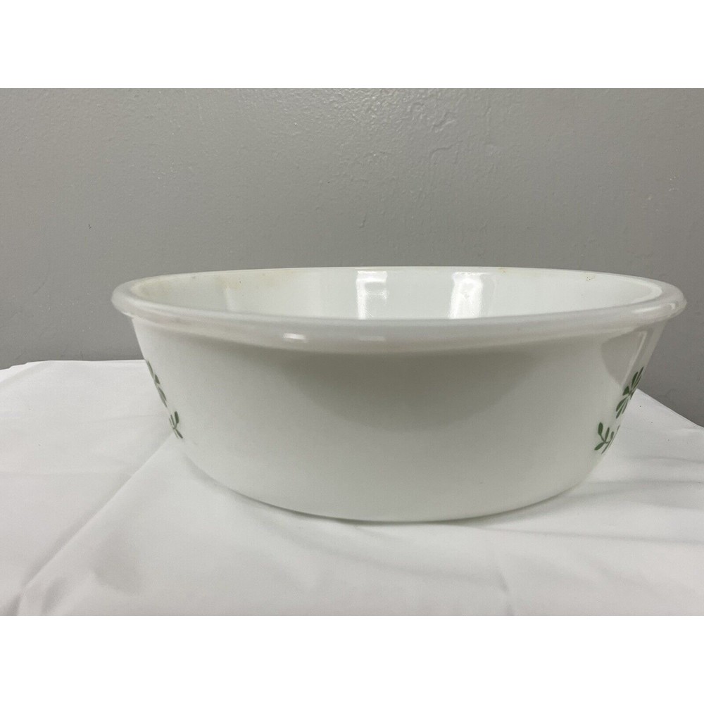 Vintage Glass Bake White Glass Casserole Baking Dish White 2 Qt Fast Shipping - Picture 5 of 11